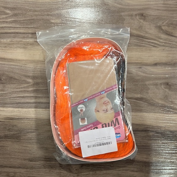 NEW: Bright Orange Synthetic Wig with Bangs - Picture 8 of 8